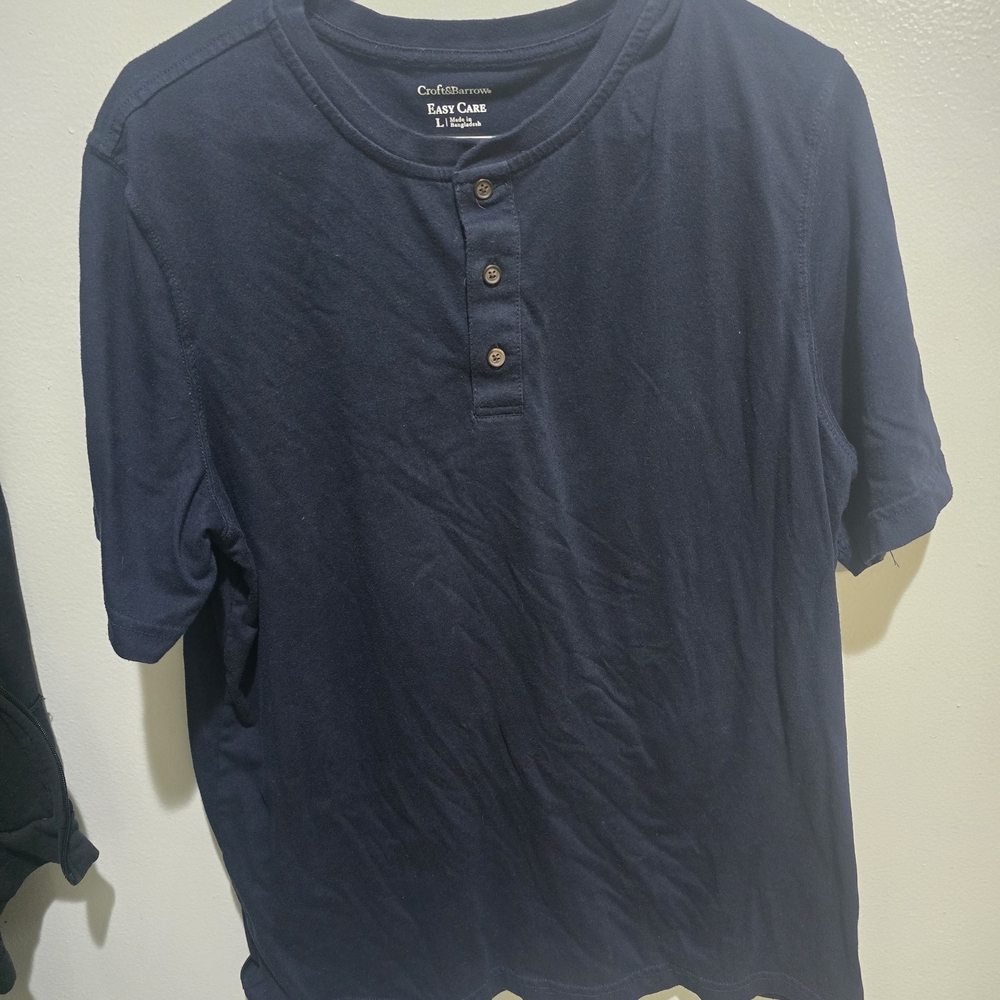 Navy Short Sleeve Henley